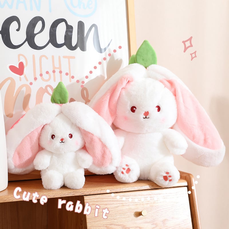 🍓 Hot Sale 50% OFF🍓Easter Day Strawberry Bunny Transformed into Little Rabbit🎀 Fruit Doll Plush Toy🐰