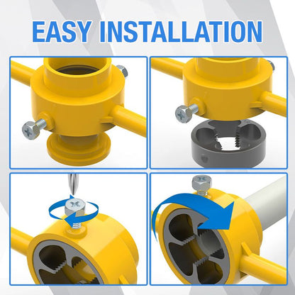 Premium 6-piece Plastic Pipe Thread Die Tool Set, facilitating effortless pipe connection!