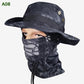 2-in-1 camouflage vissershoed en masker nek wrap