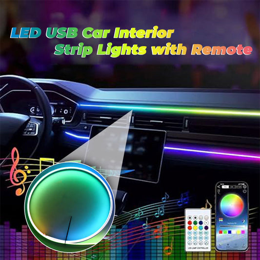 LED USB-auto-interieurstripverlichting met afstandsbediening