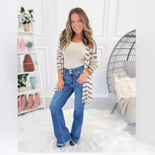 🍁 Women’s Casual High Waist Jeans with Pockets