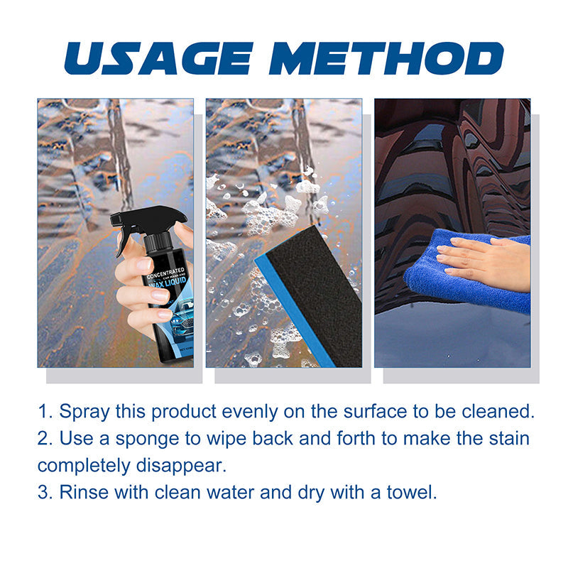 Gentle Effective Car Cleaning Spray with Sponge & Cloth
