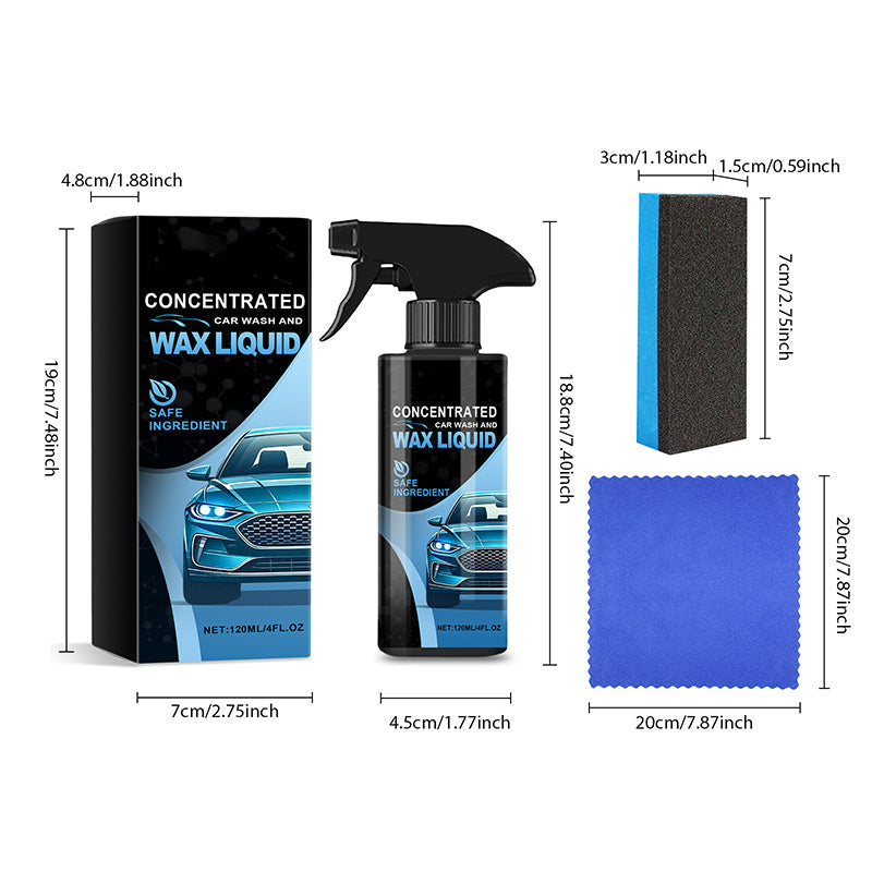Gentle Effective Car Cleaning Spray with Sponge & Cloth