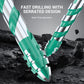 Greene® 4PCS Premium 4-Flute Serrated Edge Drill Bit Set