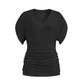 Dolman V-Neck Cinched Waist Blouse
