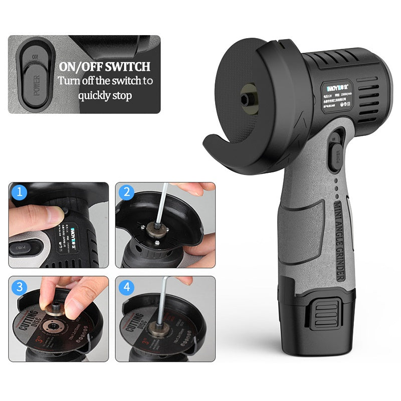 ⏳Time-limited Special Discount🧰12V Mini Angle Grinder with Cutting Disc