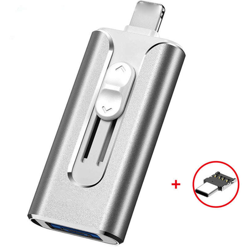 64GB Micro USB + MFi Certified Lightning + 8 Pin + USB 3.0 ⚡4 in1 Flash Drive for iPhone/iPad/Android/PC⚡